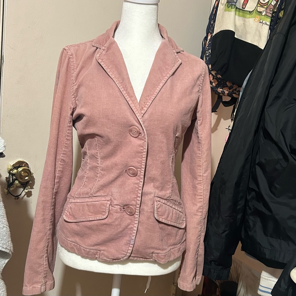 American Eagle Outfitters Pink Corduroy Blazer